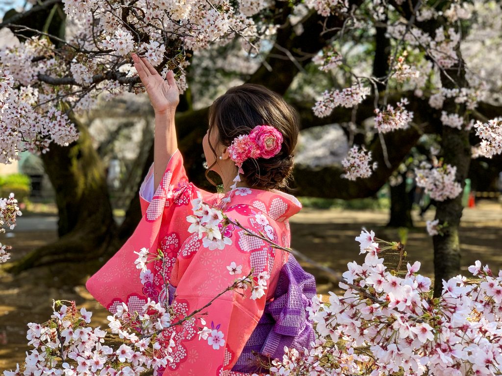 Porter un kimono à Tokyo - Jardin de Shinjuku