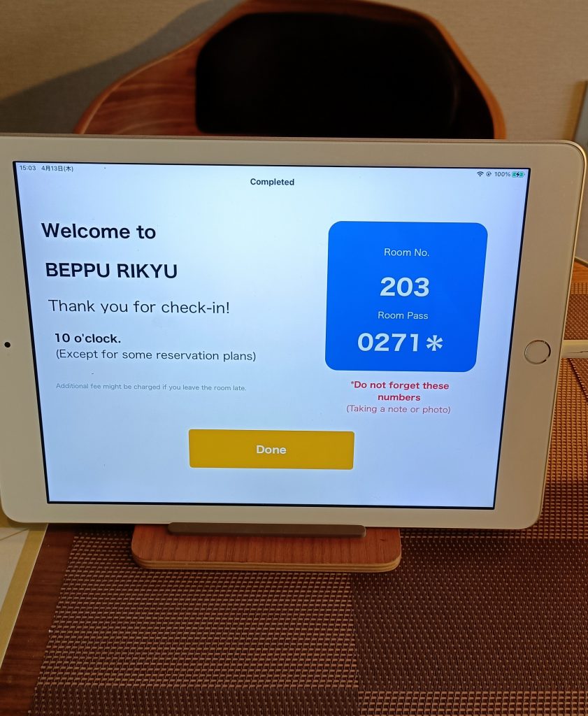 Check in Beppu Hotel