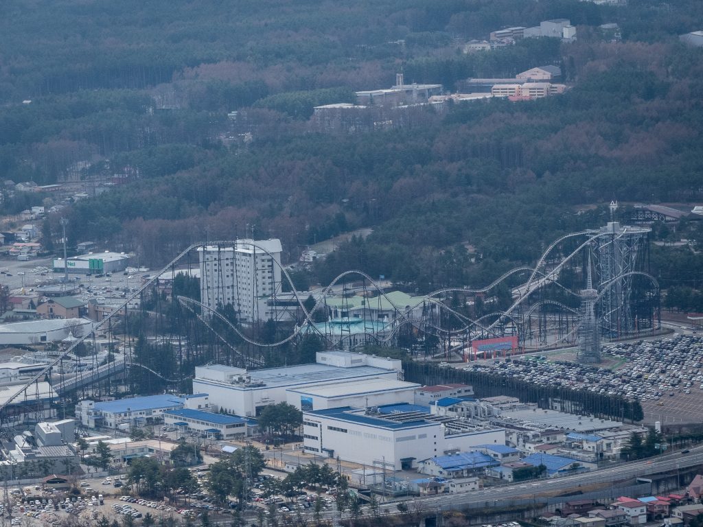 Vue sur le parc d'attractions